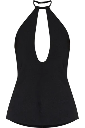 The Attico Buckle-fastening halterneck blouse