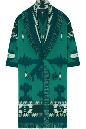 Alanui Patterned-jacquard virgin-wool cardigan