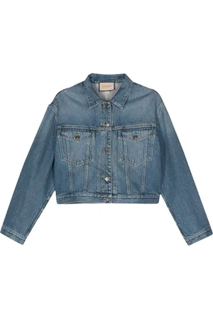 Gucci Logo-embroidered denim jacket
