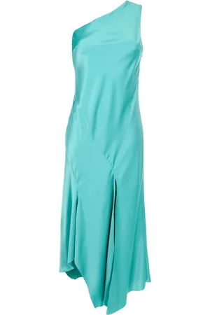 Lethicia Bronstein Asymmetric satin maxi dress