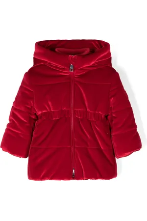 MONNALISA Quilted chenille hooded coat