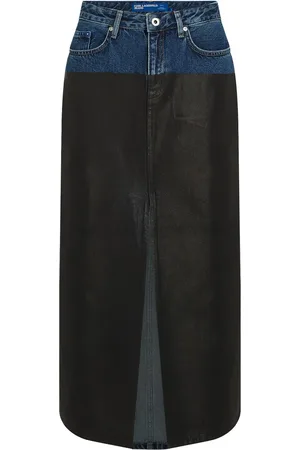Karl Lagerfeld Blocked denim skirt