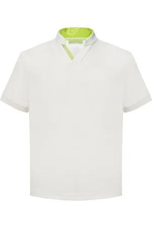 SHANGHAI TANG Stand-up collar V-neck polo shirt