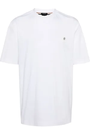 HUGO BOSS Logo-plaque cotton T-shirt
