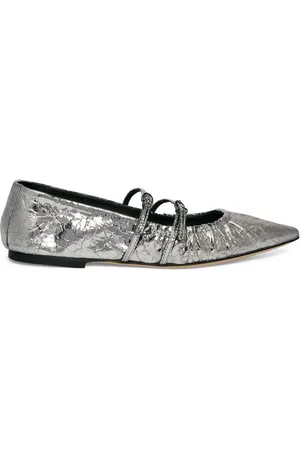 Msgm Metallic-finish ballerina shoes
