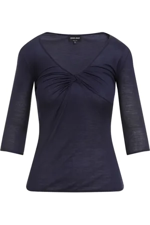 Giorgio Armani Ruched v-neck top