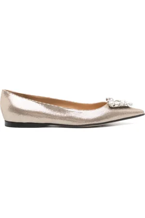 Sergio Rossi Crystal-embellished ballerina shoes