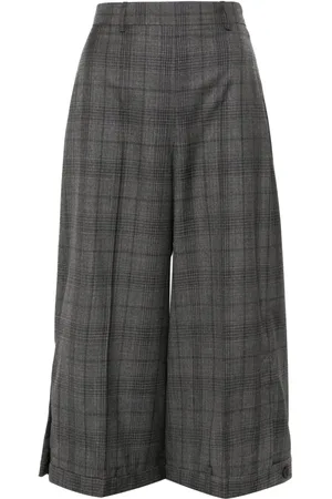 Balenciaga Plaid-check cropped trousers