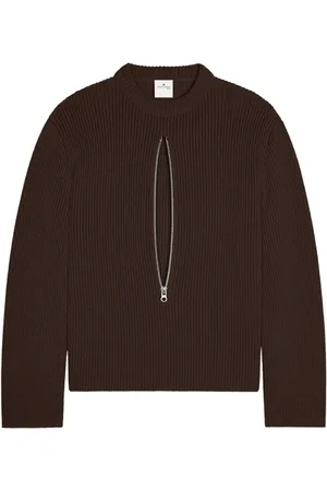 Courrèges Zipped ribbed wool sweater