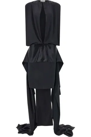 Salvatore Ferragamo Satin-weave slit-detail evening dress