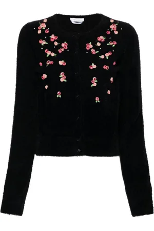 BLUMARINE Floral-appliqu?? knitted cardigan