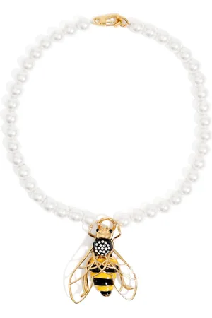 Bimba y Lola Bee-pendant pearl necklace