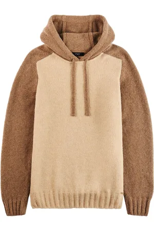 FAY Panelled knitted hoodie