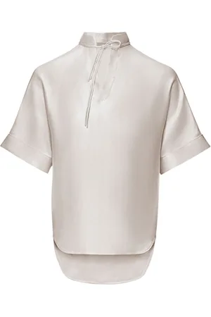 SHANGHAI TANG Mandarin-collar satin blouse