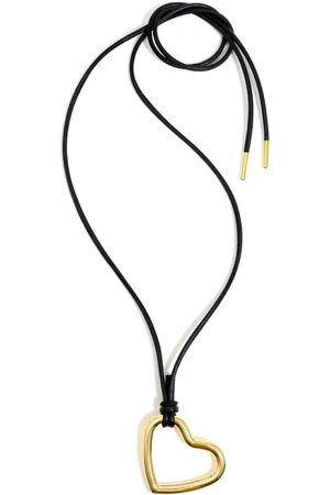 Bimba y Lola Heart-pendant leather-strap necklace