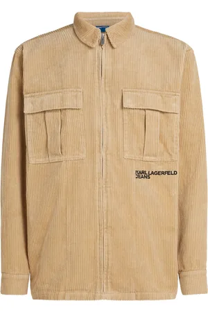 Karl Lagerfeld Embroidered corduroy overshirt