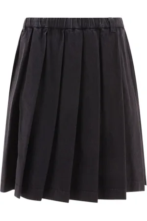 Aspesi Pleated chambray cotton skirt