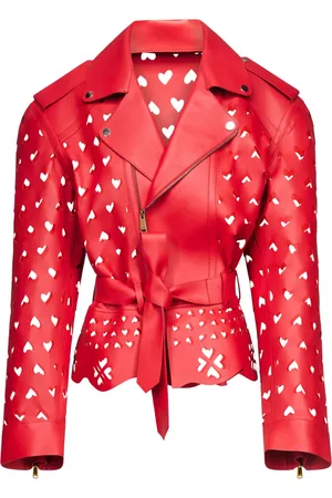 AREA Laser-Cut Heart leather jacket
