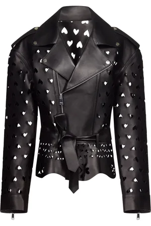 AREA Laser-Cut Heart leather jacket