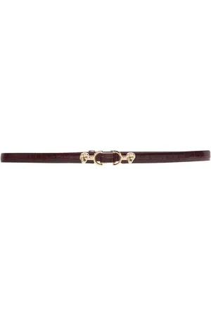 Maje Lion-buckle thin leather belt