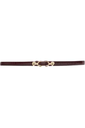 Maje Lion-buckle thin leather belt