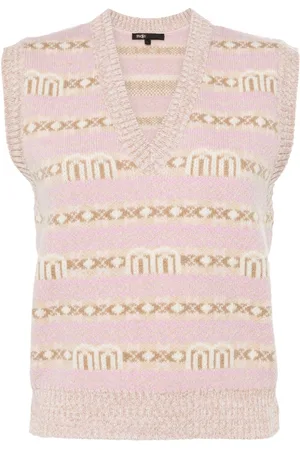 Maje Sleeveless jacquard sweater