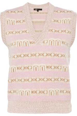 Maje Sleeveless jacquard sweater
