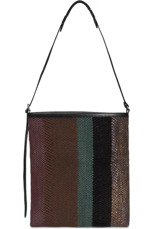 DRIES VAN NOTEN Hand-woven striped tote bag