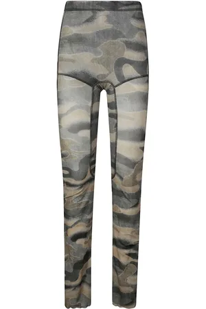 KNWLS Camouflage-print flared trousers
