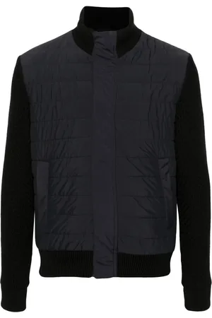 HERNO Knitted-panels padded bomber jacket