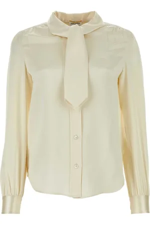 Saint Laurent Lavallière-neck silk-satin blouse