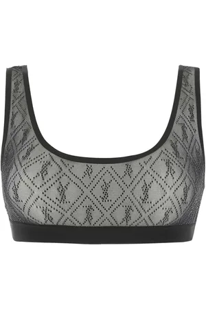 Saint Laurent Rhinestone-logo bra