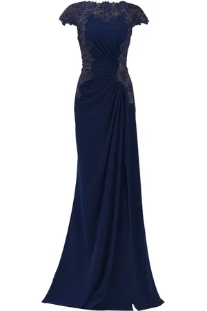 Tadashi Shoji Embroidered Illusion gown