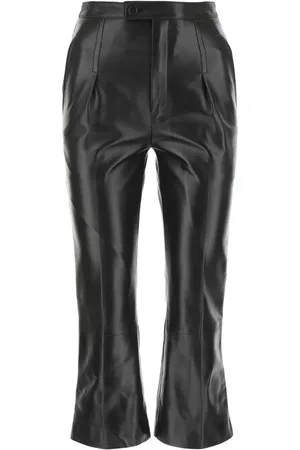 Saint Laurent Pleat-detail leather trousers