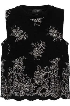 Giambattista Valli Floral-embroidered tank top