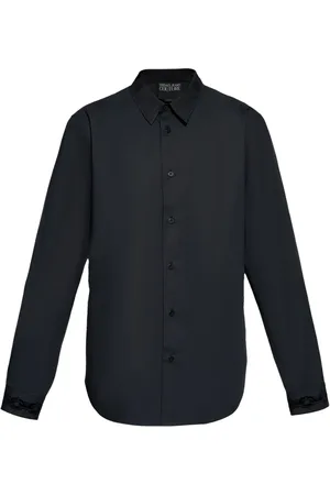 VERSACE Logo-appliqué cotton shirt