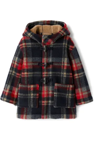 Il gufo Tartan-check print duffle coat