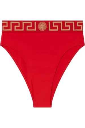VERSACE Greca Border high-waist bikini bottoms