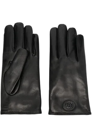 Gucci Logo-plaque leather gloves