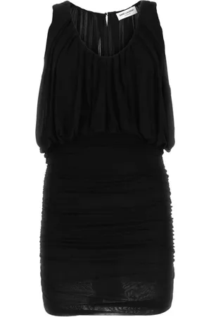 Saint Laurent Sleeveless draped minidress