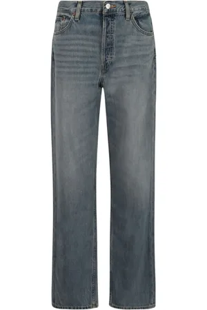 RE/DONE Logo-patch straight-cut jeans