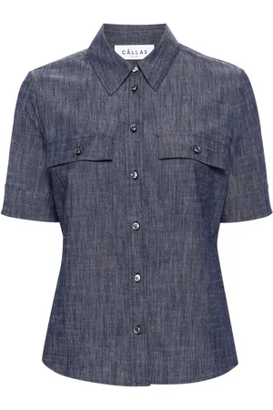 Callas Milano Vesper poplin denim shirt