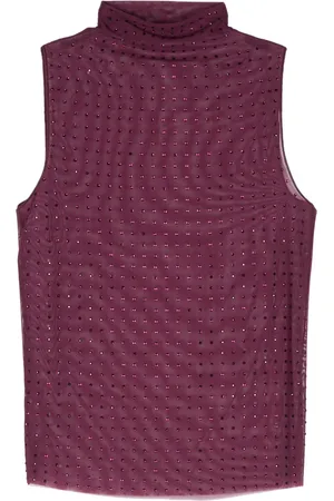 Pinko Rhinestoned tulle top