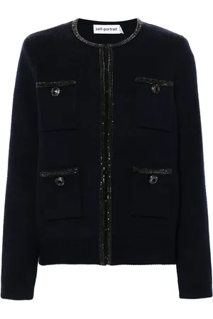 Self-Portrait Embellished knitted cardigan