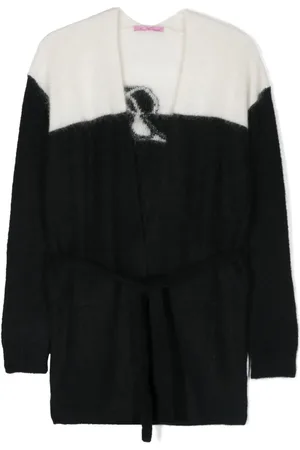 MISS BLUMARINE Logo-intarsia cardigan