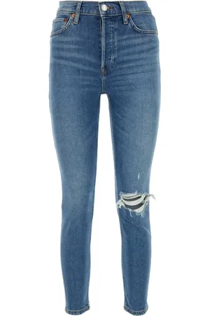 RE/DONE Logo-patch ripped jeans