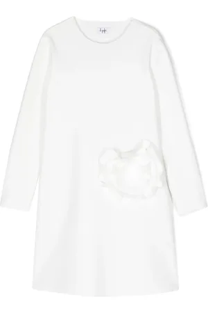 Il gufo Floral-appliqué dress