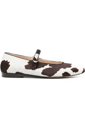 Le Monde Beryl Cow-print calf hair ballerina shoes