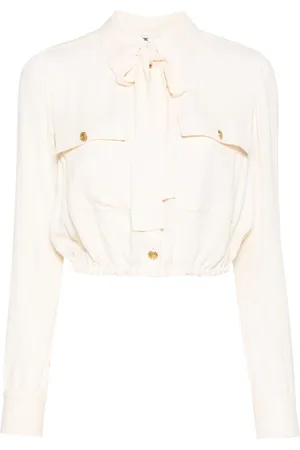 Elisabetta Franchi Foulard scarf-neck cropped blouse