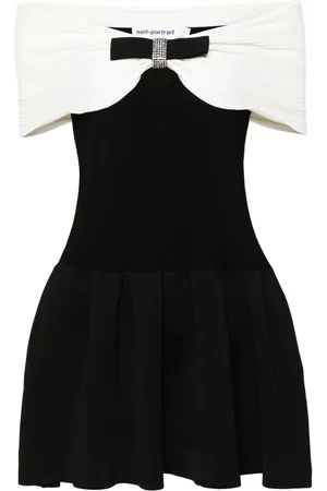 Self-Portrait Bow-detail mini dress